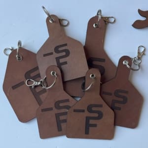 Stockmen's Leather Ear Tag Keychain