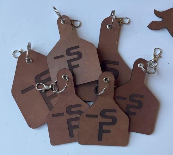 Stockmen's Leather Ear Tag Keychain